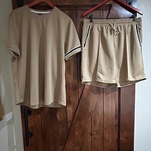 Tan T-Shirt and Shorts Set